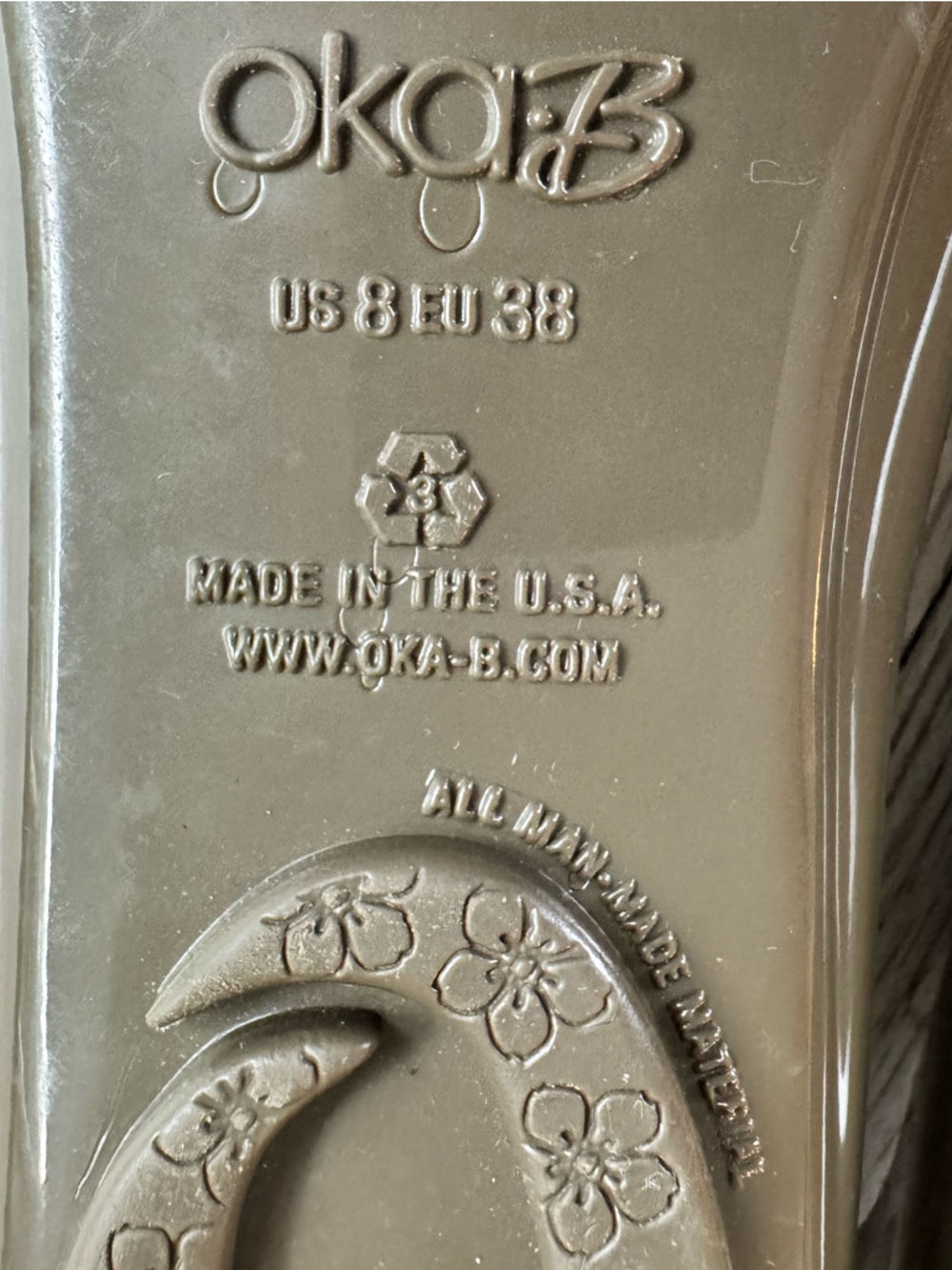 Oka B. Olive Eco-Friendly BioBased Shiny Patent Ballet Flats - Teal Insole 8 - Picture 10 of 11